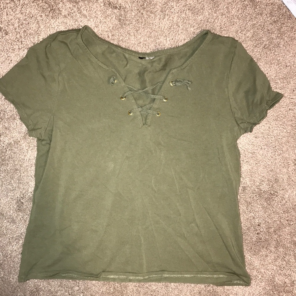 Army Green Crop Top